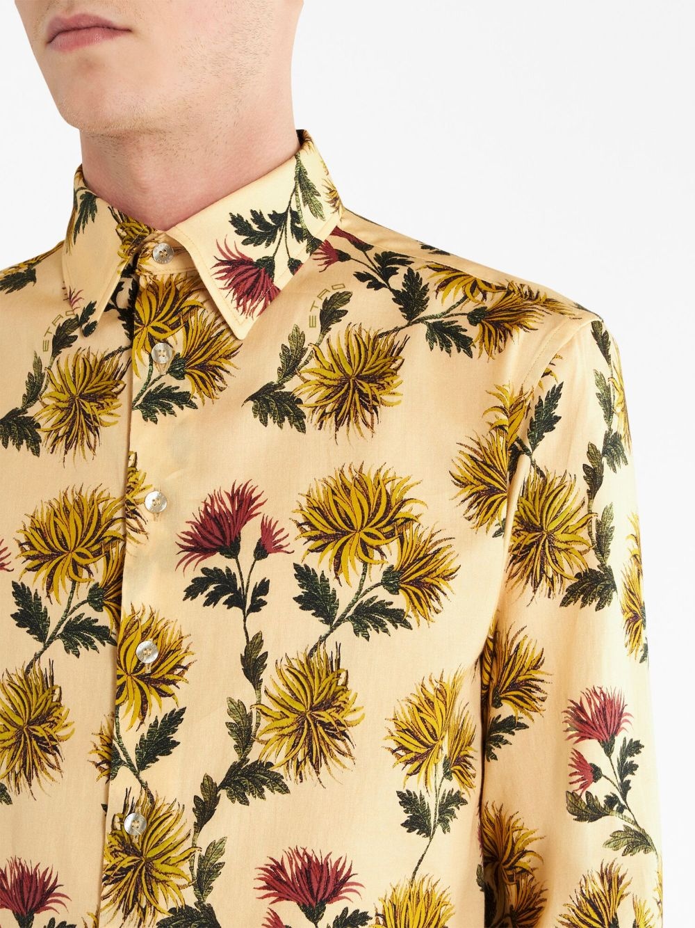 botanical-print cotton shirt - 4