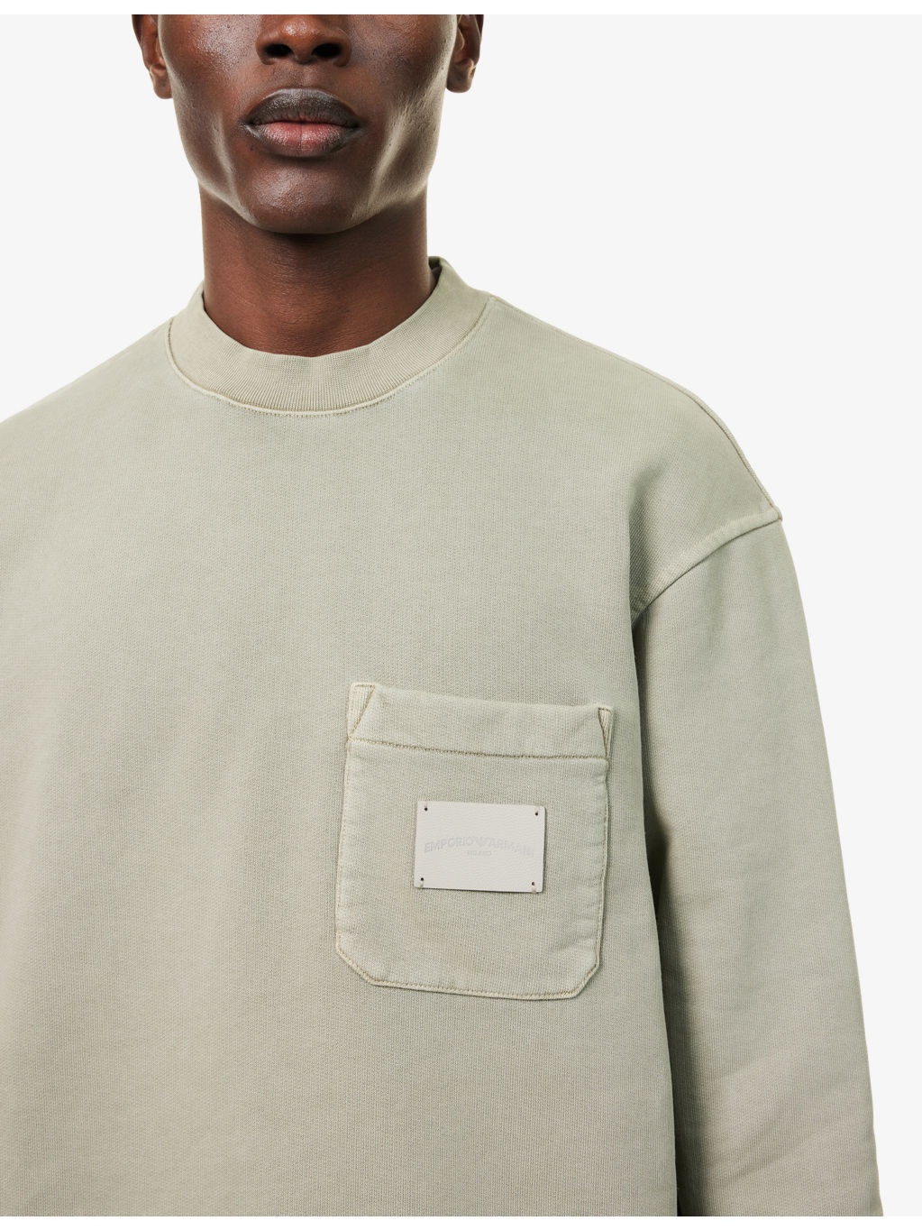 Logo-Embroidered Patch-Pocket Cotton-Jersey Sweatshirt - 5