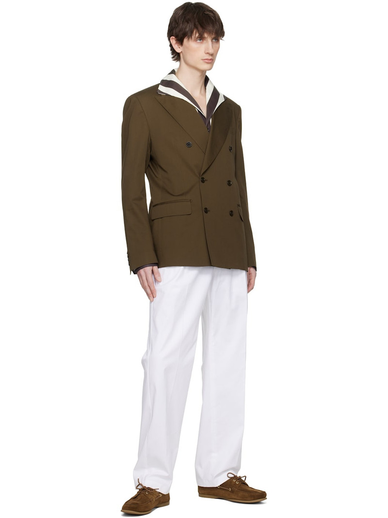 Dolce & Gabbana Brown Double-Breasted Technical Gabardine Blazer outlook