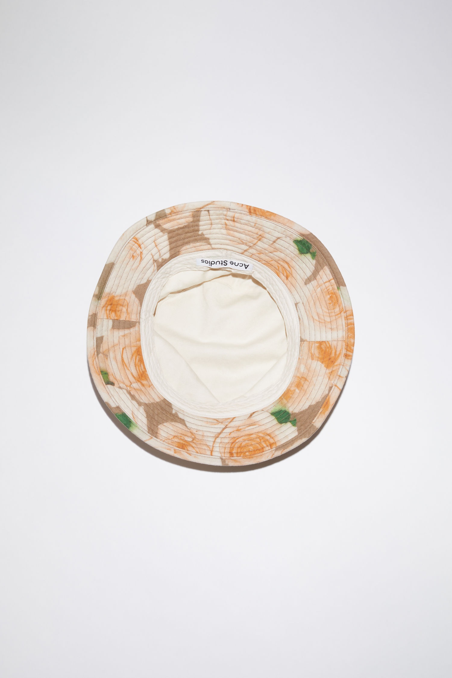 Rose print bucket hat - Peach orange - 2