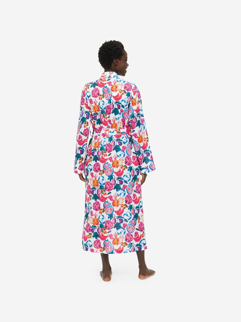 Women's Long Dressing Gown Ledbury 50 Cotton Batiste White - 6