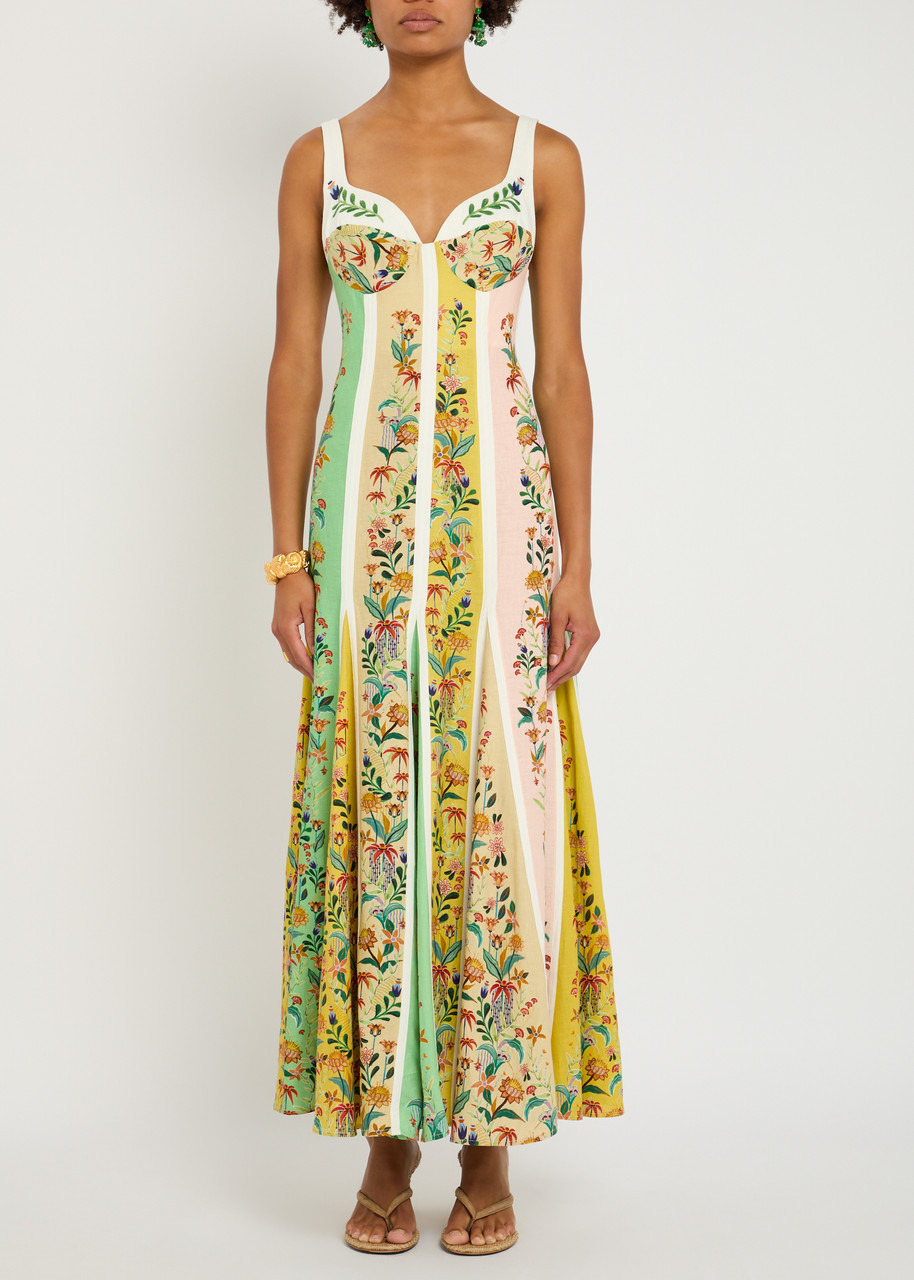 Farm Rio Striped Linen-blend Maxi Dress - 2