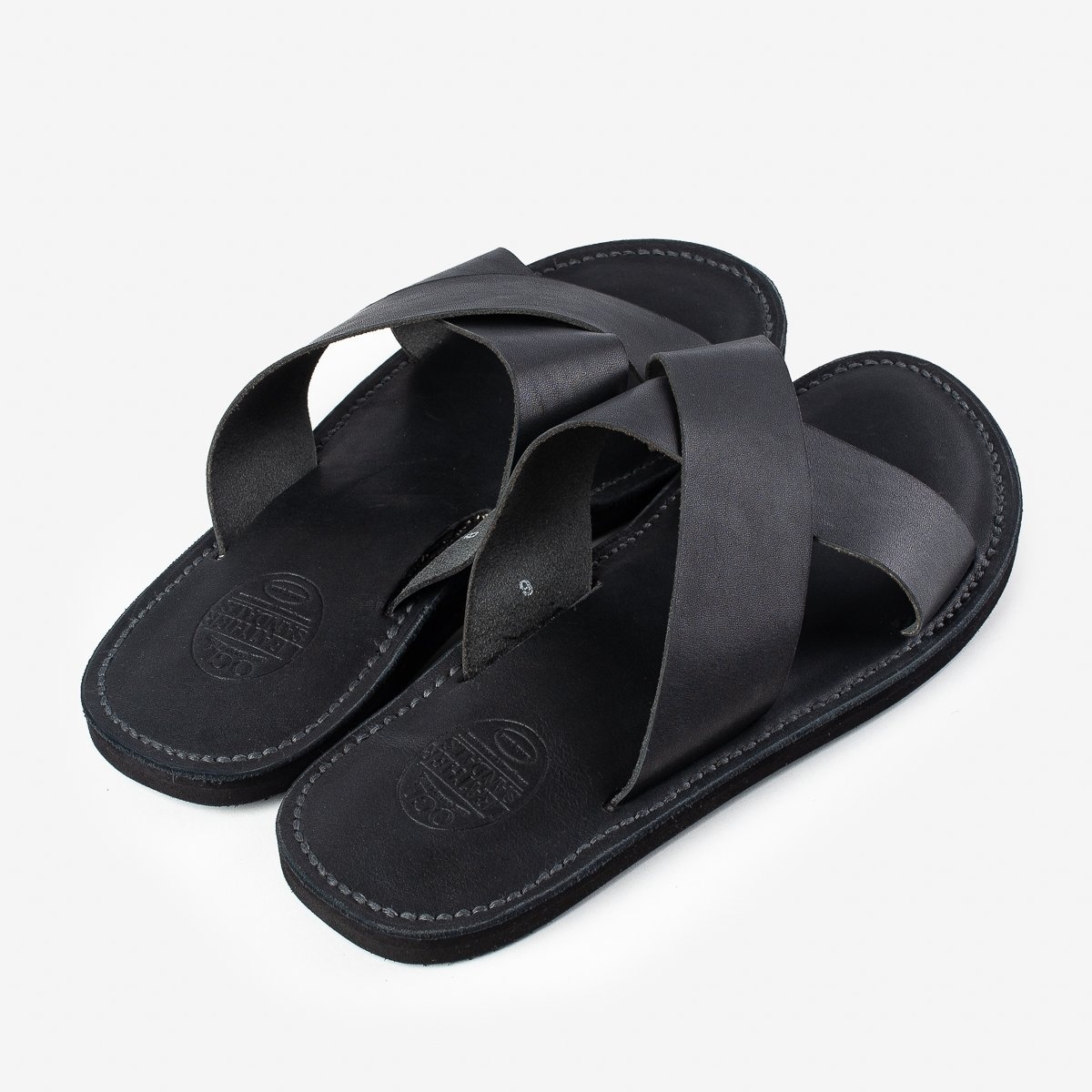OGL-DRSOLE-CROSS-BLK OGL X Dr. Sole Leather Cross Sandals - Black - 4