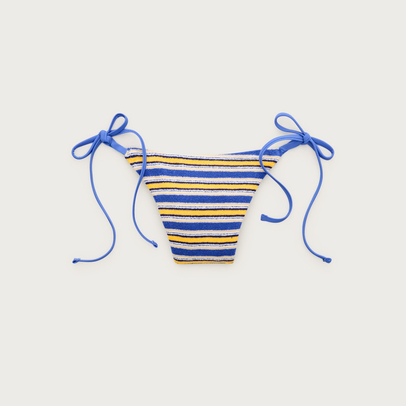 Cheeky string bikini bottom in towel terry stripe 1