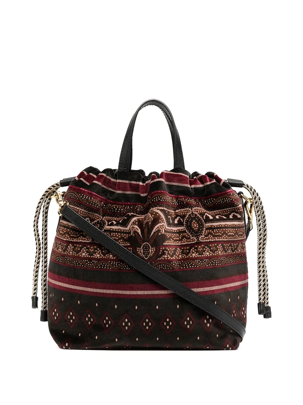 jacquard drawstring tote - 1