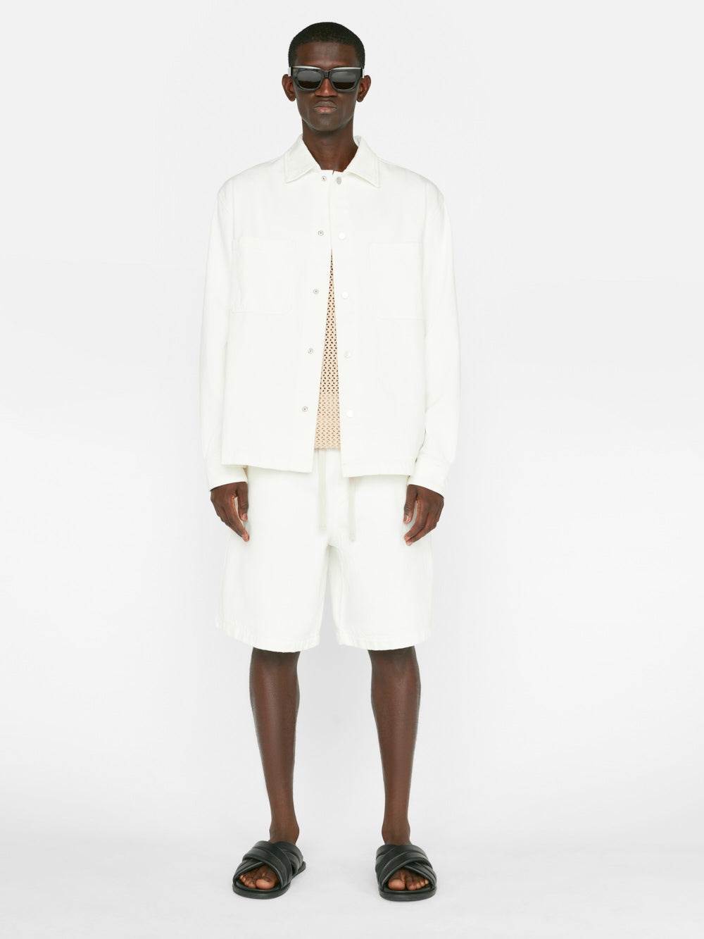 Relaxed Double Pocket Shirt in Off White - 2