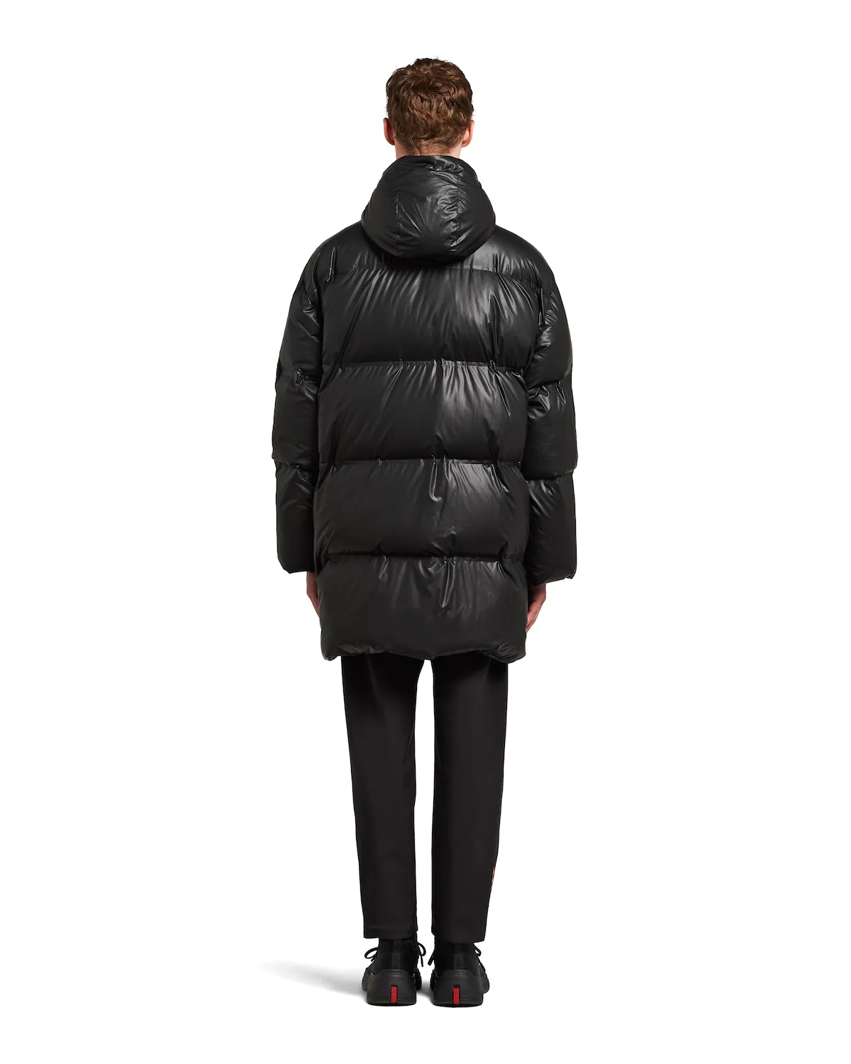 Light Nylon hooded midi down jacket - 4