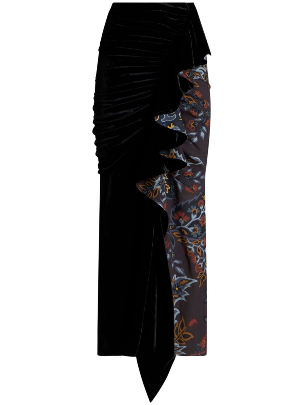 asymmetric paisley-print midi skirt - 1