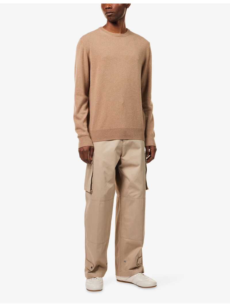 7 For All Mankind Crewneck Logo-Patch Cashmere Jumper outlook