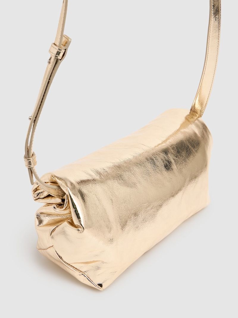 Small Rollup metallic leather bag - 4