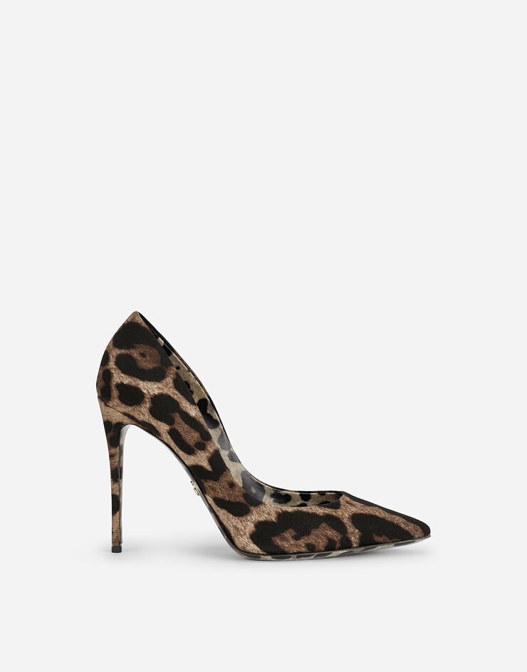 Leopard-printed cotton pumps - 1