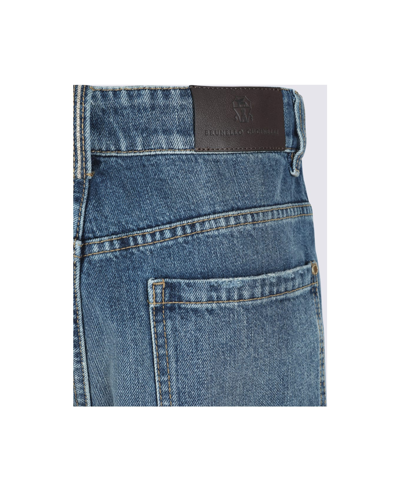 Blue Cotton Denim Jeans - 4