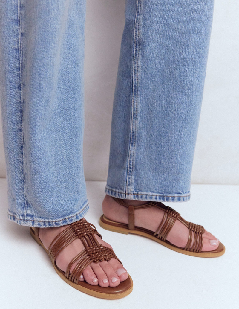 BODEN Multi Strap Knot Sandal-Tan outlook