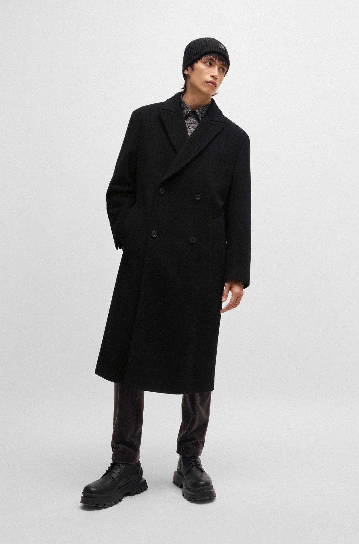 DOUBLE-BREASTED COAT IN WOOL - 2