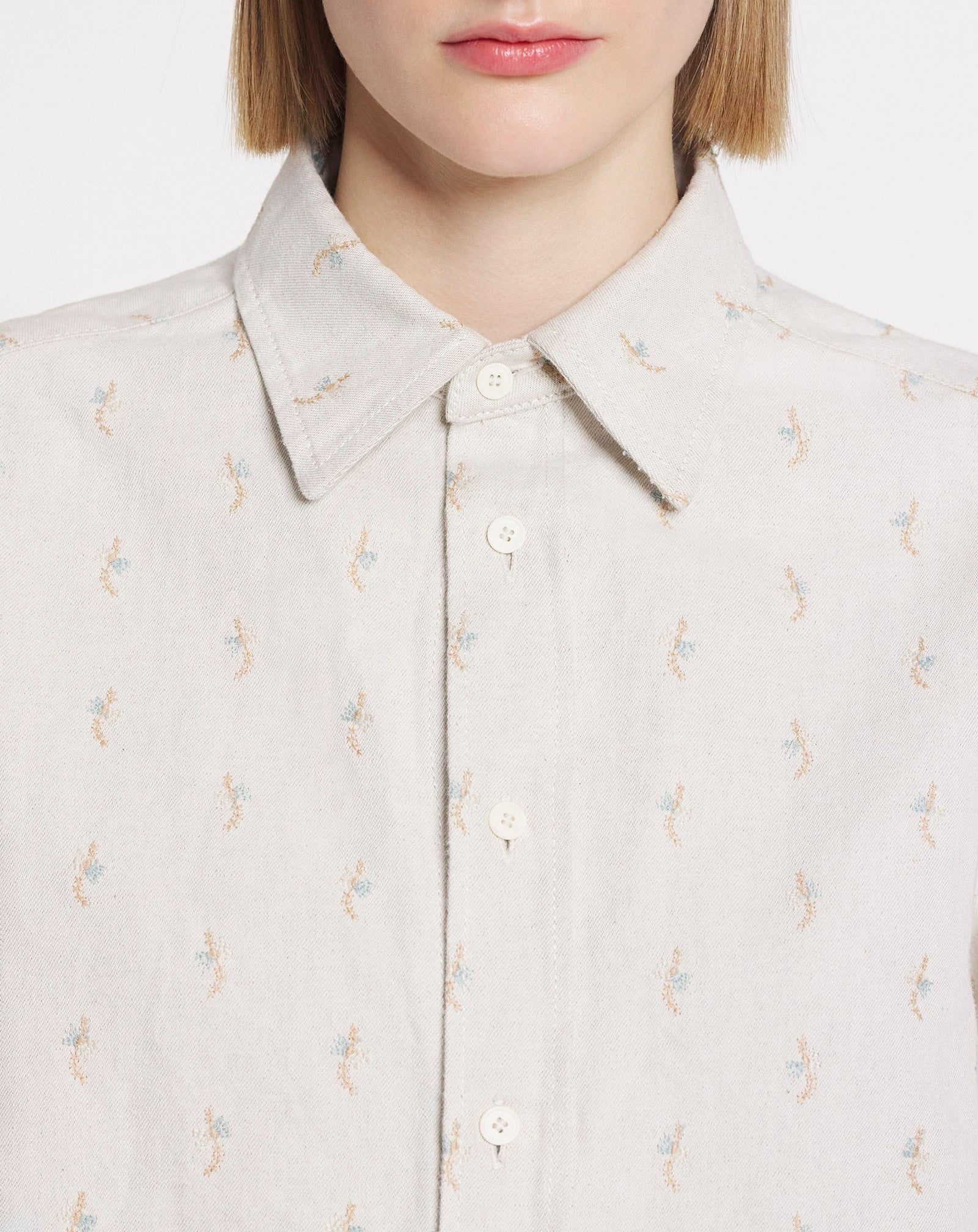 BOXY DENIM SHIRT WITH EMBROIDERY - 5