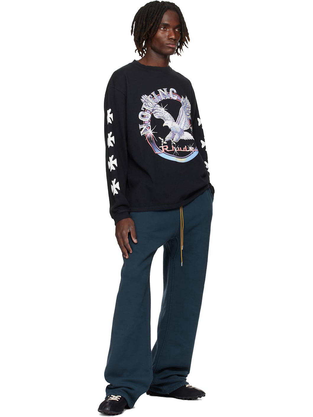 Black 'Notting Hill' Eagle LS T-shirt - 4