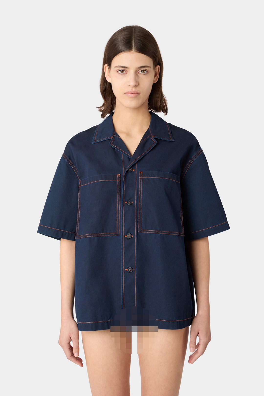 POCKET SHORTSLEEVE SHIRT / mid-washed denim - 3