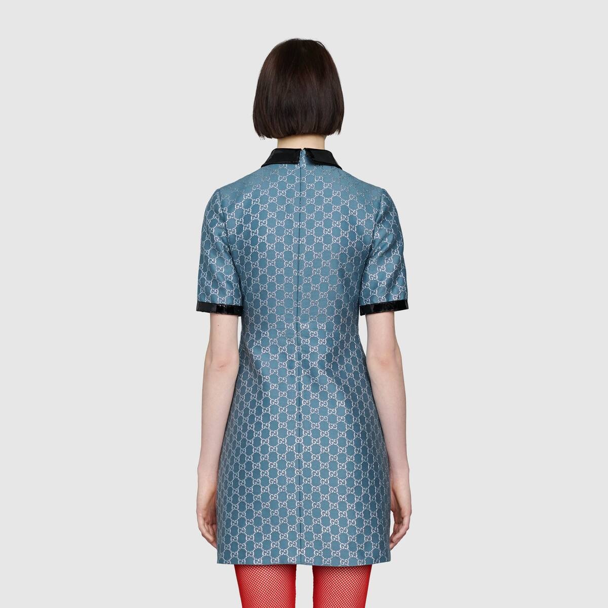 GG lamé dress with detachable collar - 4