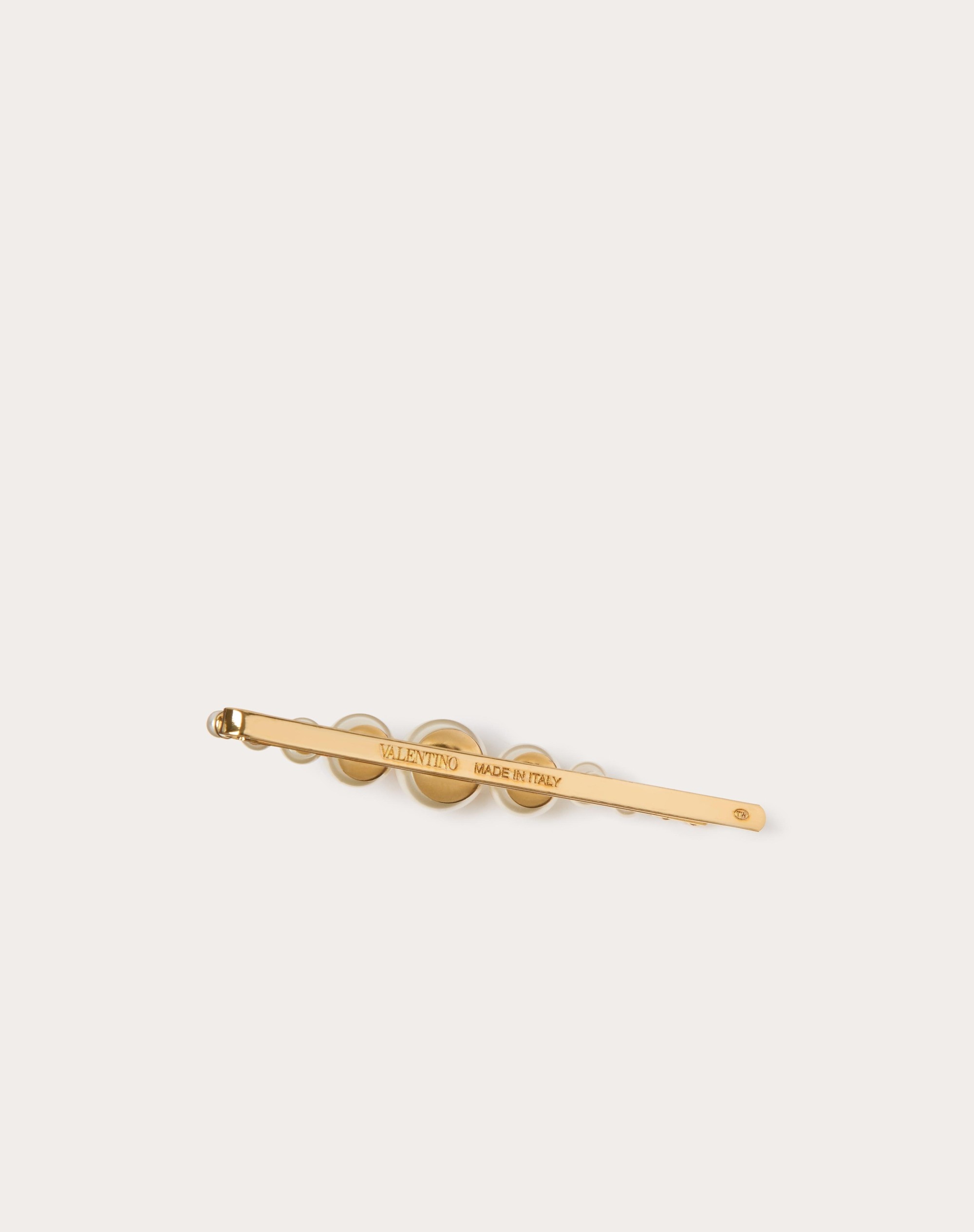 VLOGO SIGNATURE METAL AND PEARL HAIR CLIP - 3
