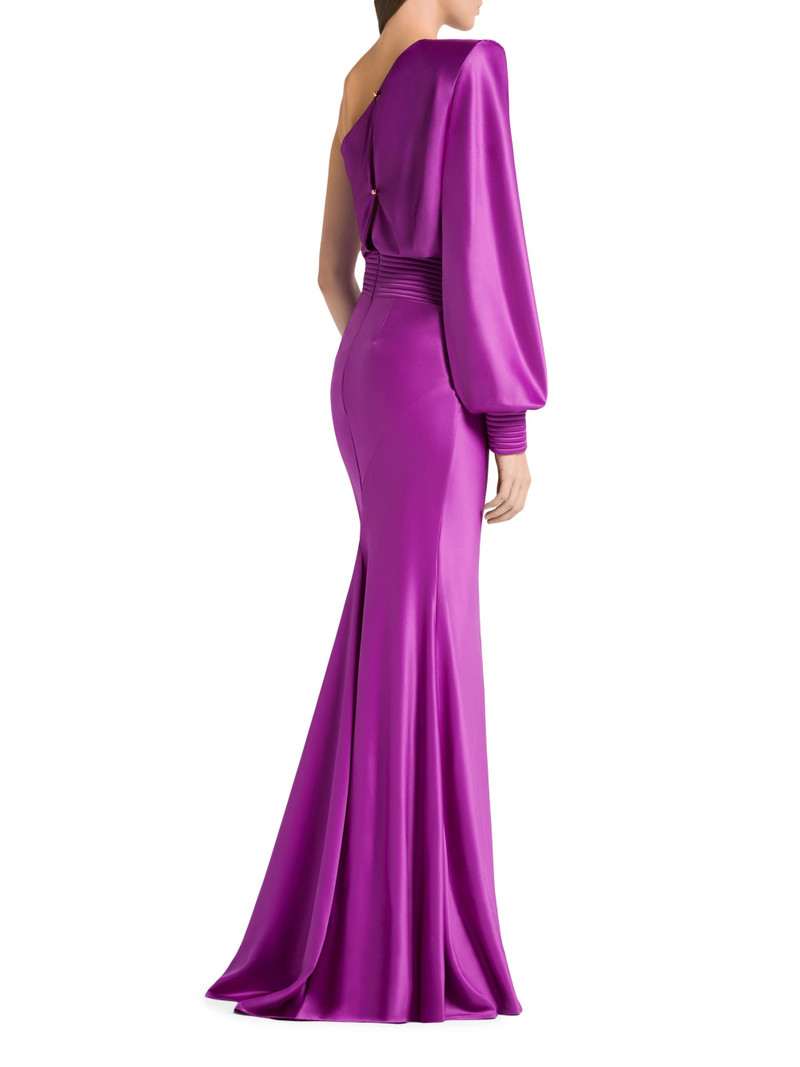 Women's Don't Look Now One-Shoulder Gown - Magenta 4