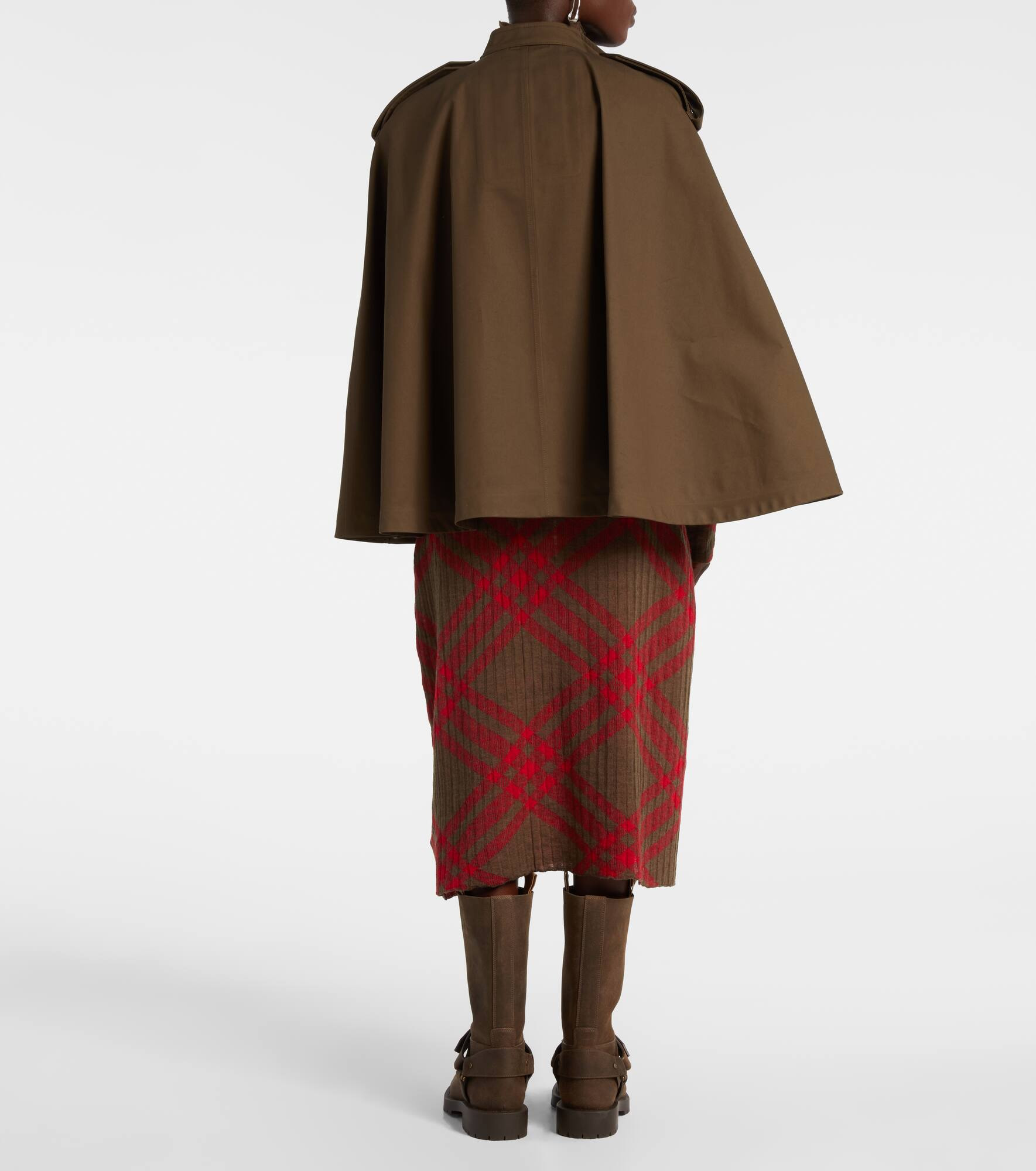 Double-breasted cotton cape - 3