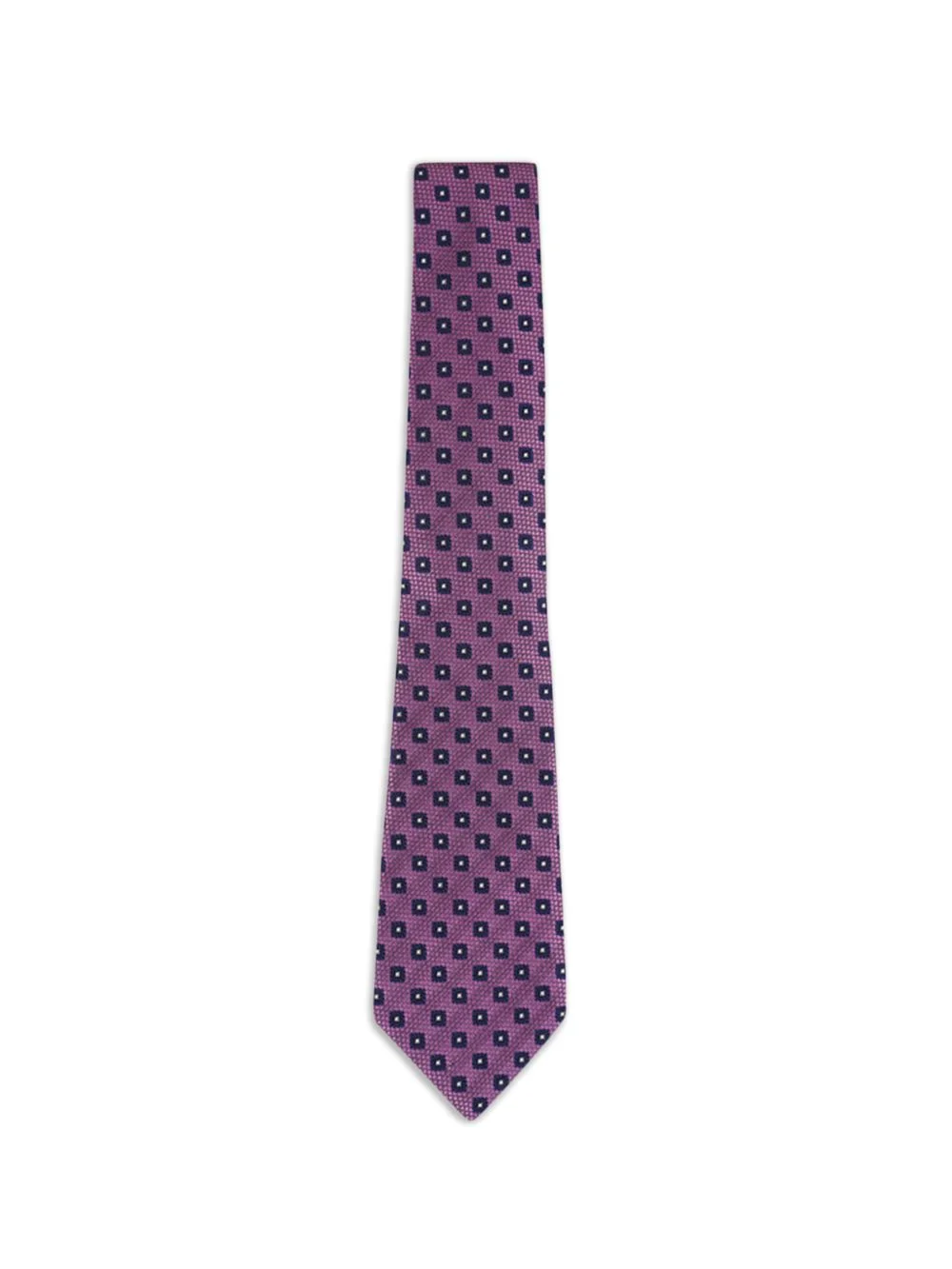 geometric silk tie - 1