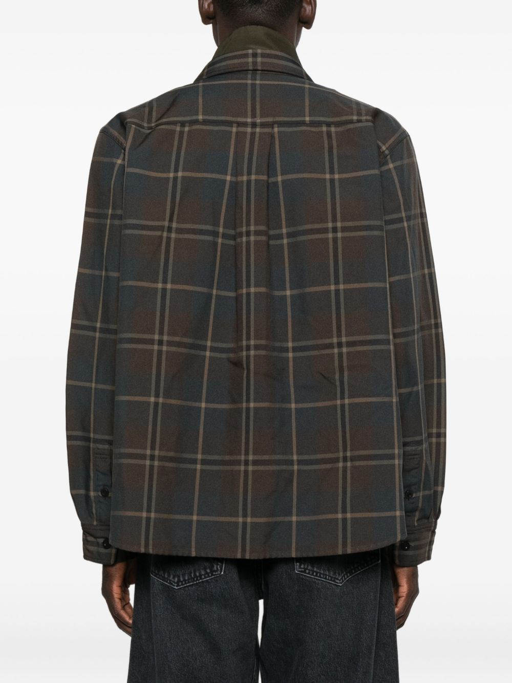check-print layered shirt - 4