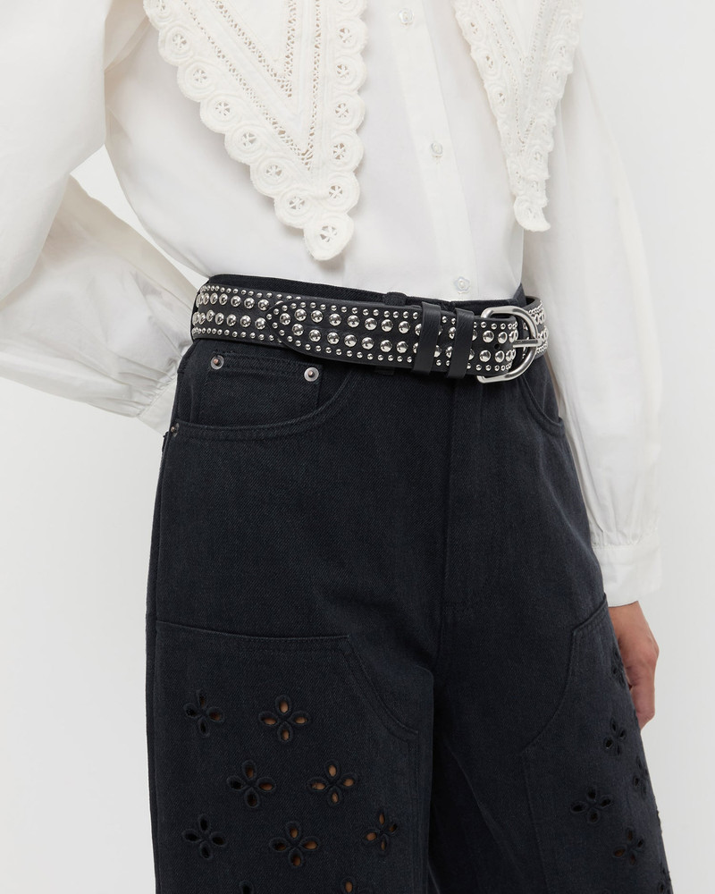 Isaac Black/Silver Studded Belt 3