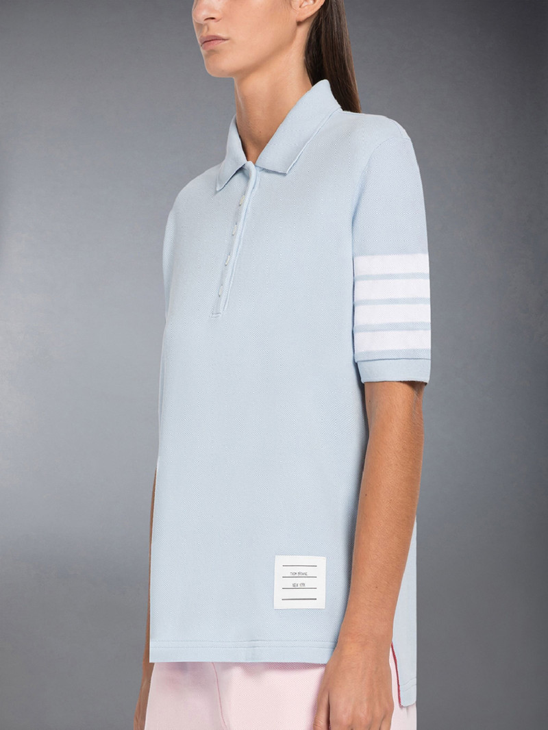 Thom Browne Classic Pique 4-Bar Short Sleeve Polo outlook