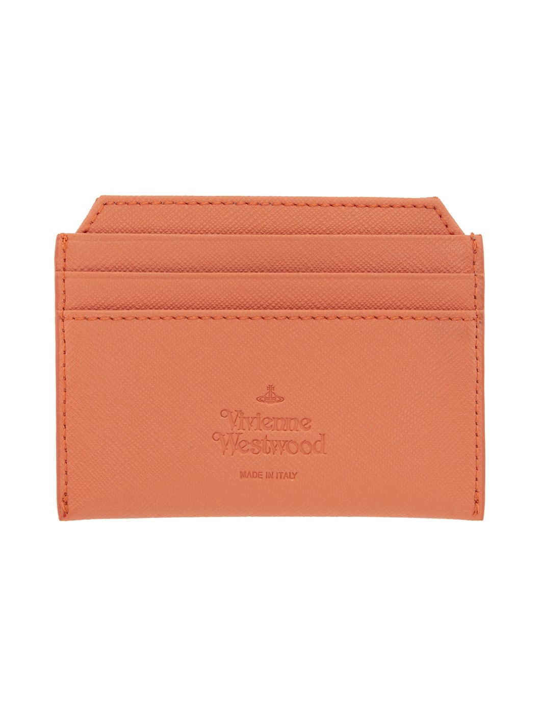 Orange Saffiano Slim Card Holder - 2