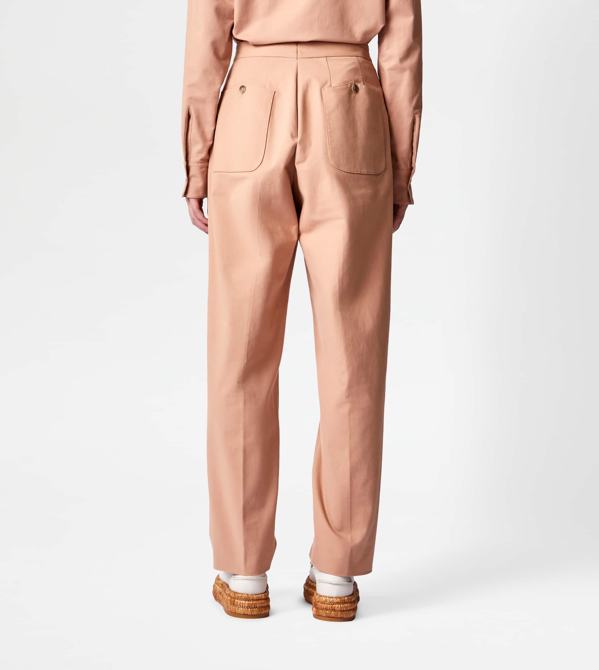 PANTS IN STRETCH COTTON - BEIGE - 6