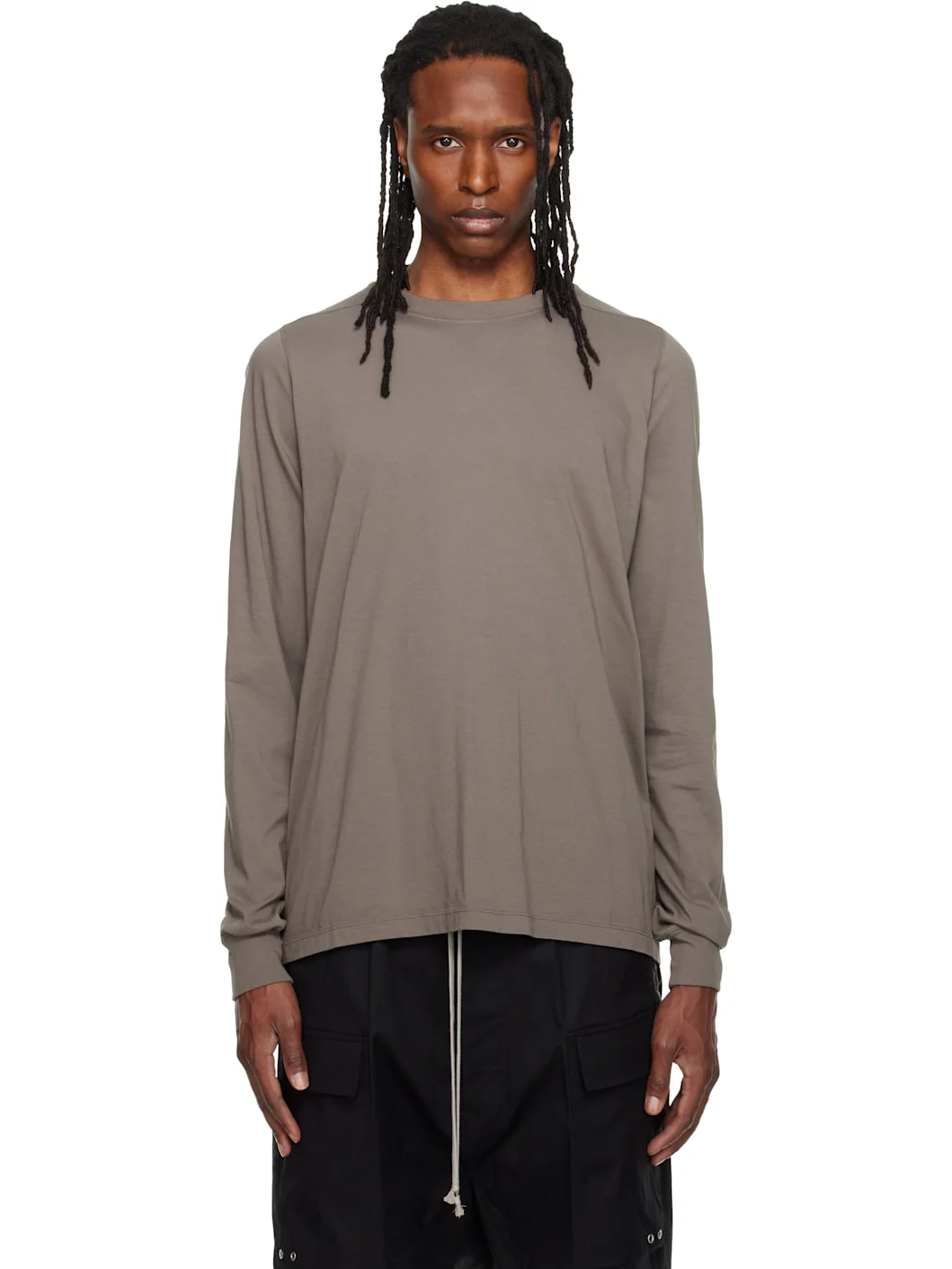 Gray Tower Short Crewneck LS T-shirt - 1