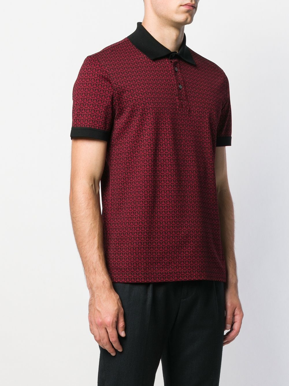 all-over Gancini print polo - 3