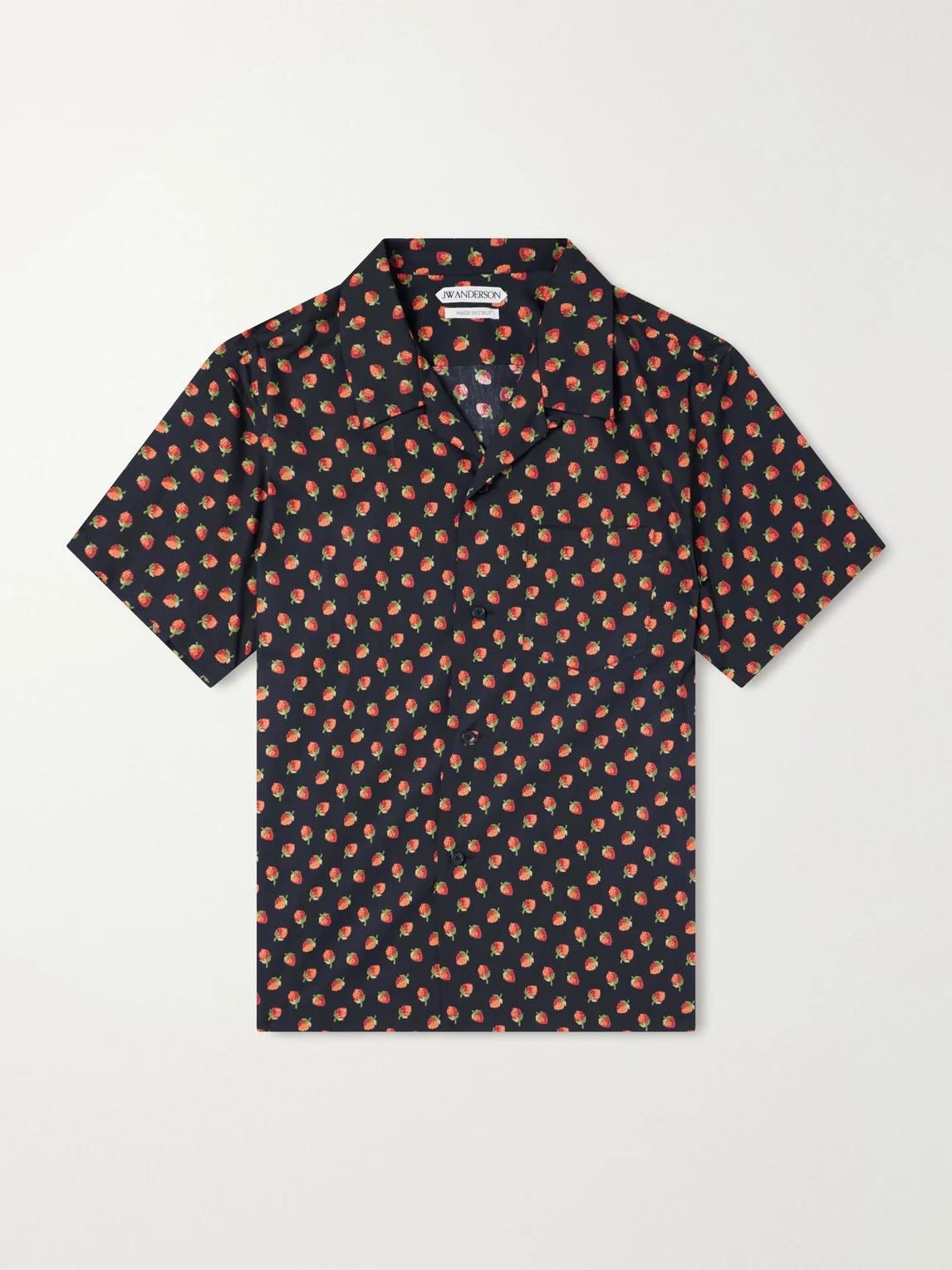 Camp-Collar Printed Cotton Shirt - 1
