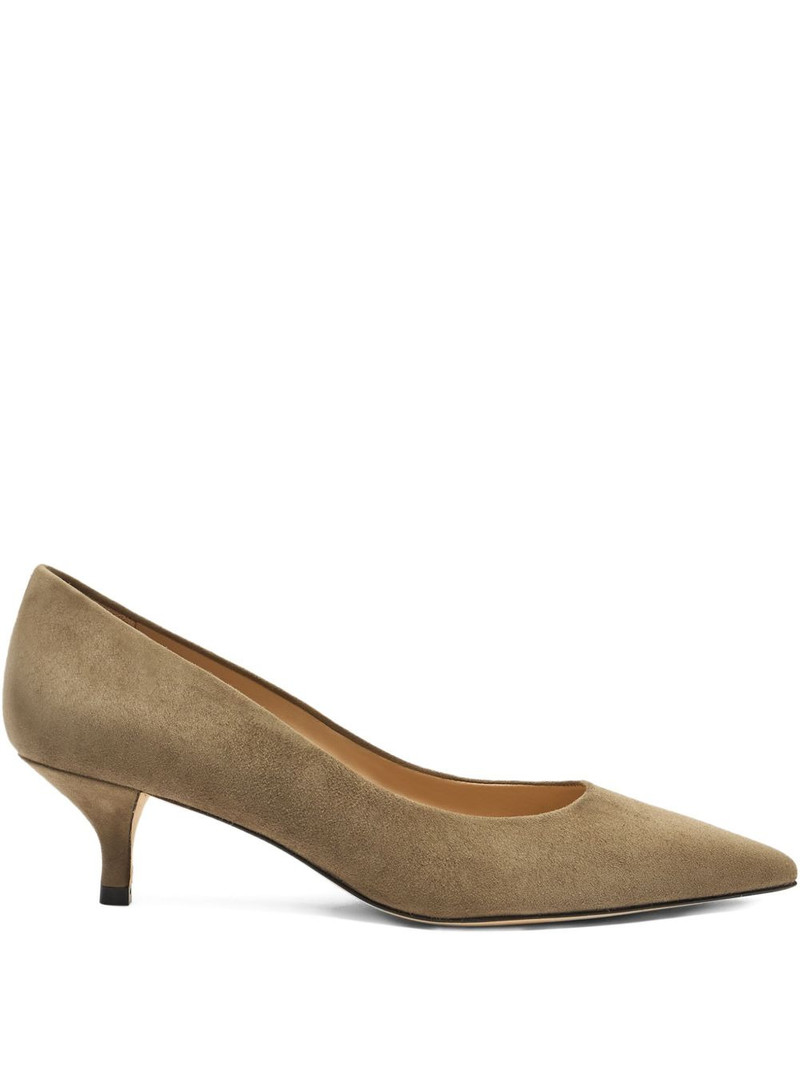50mm Stuart Power pointed-toe suede pumps 1