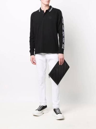 PHILIPP PLEIN logo-tape cotton polo shirt outlook