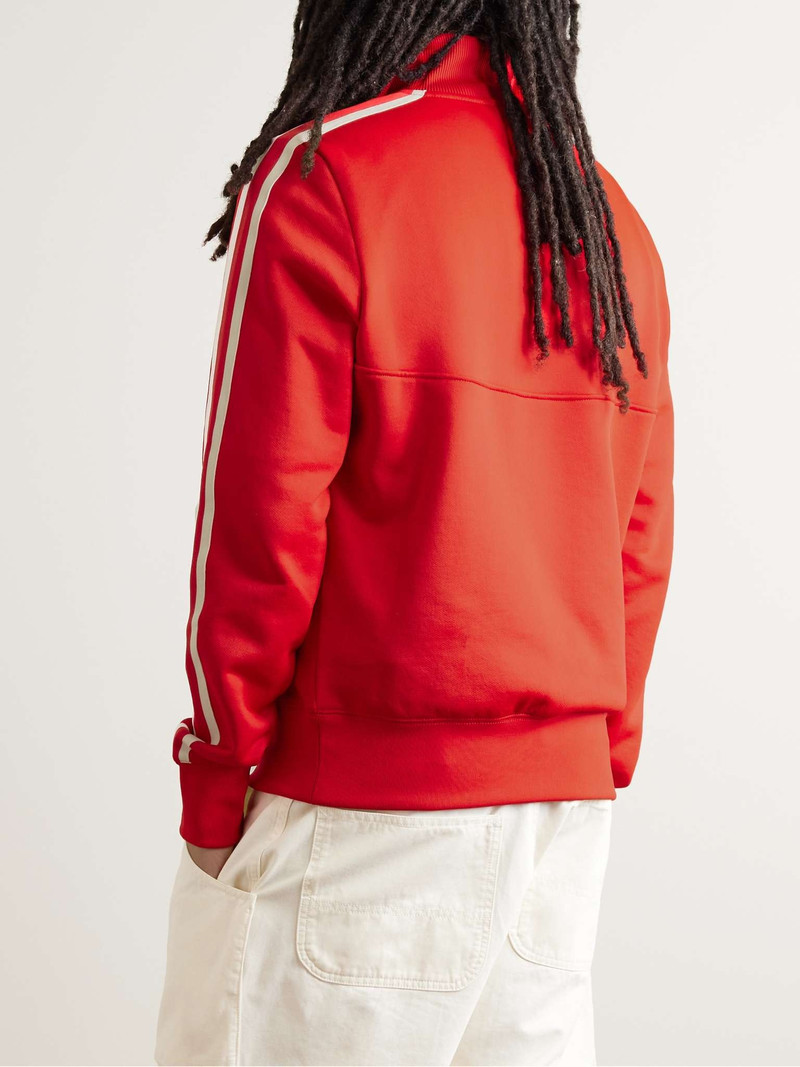 Logo-Appliquéd Striped Knitted Half-Zip Sweater 4