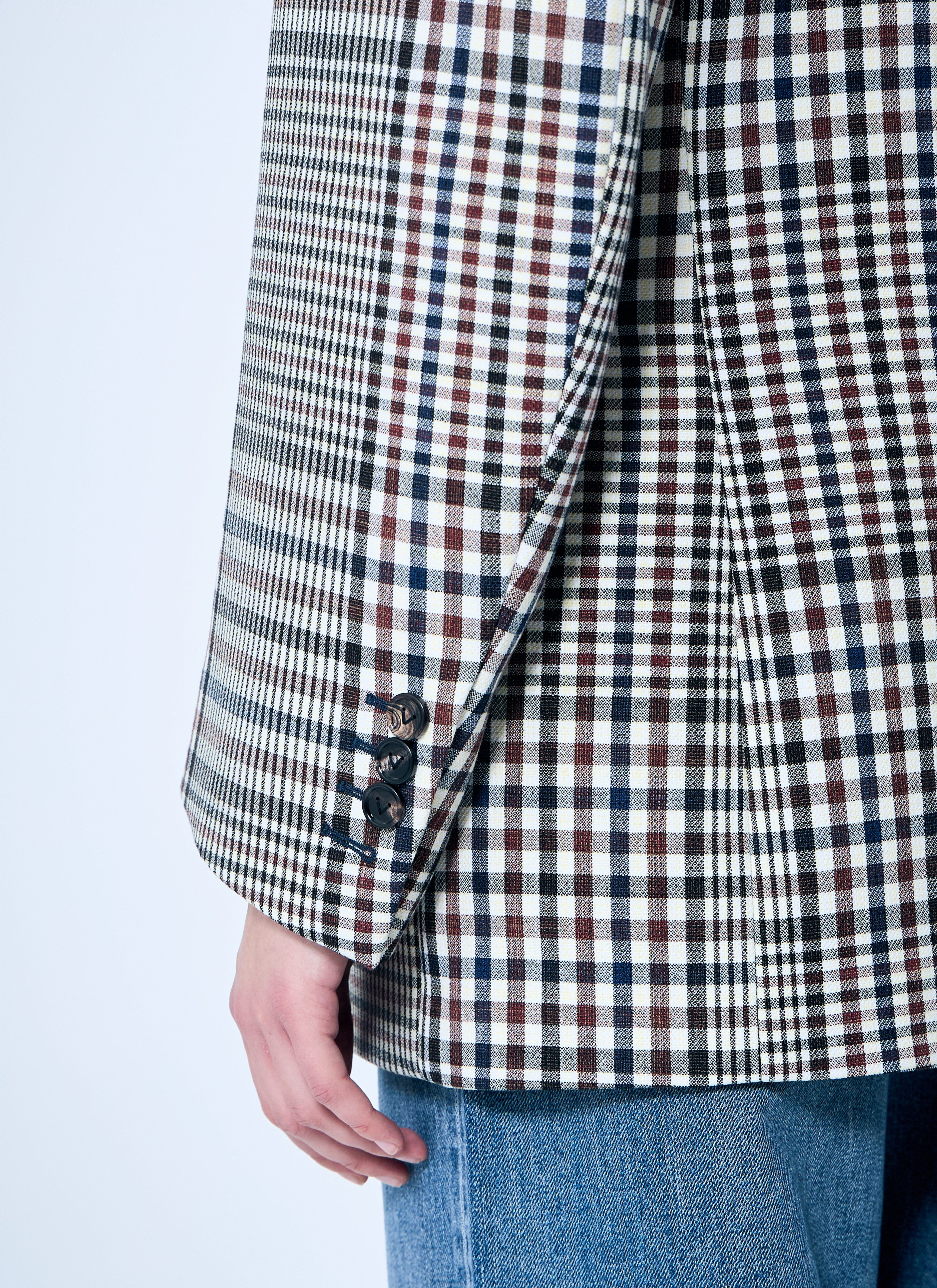 Bottega Veneta Women Structured Check-Cotton Blazer - 6