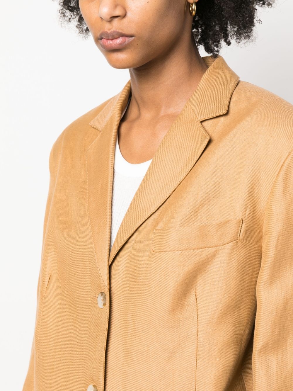 single-breasted long-sleeved blazer - 5