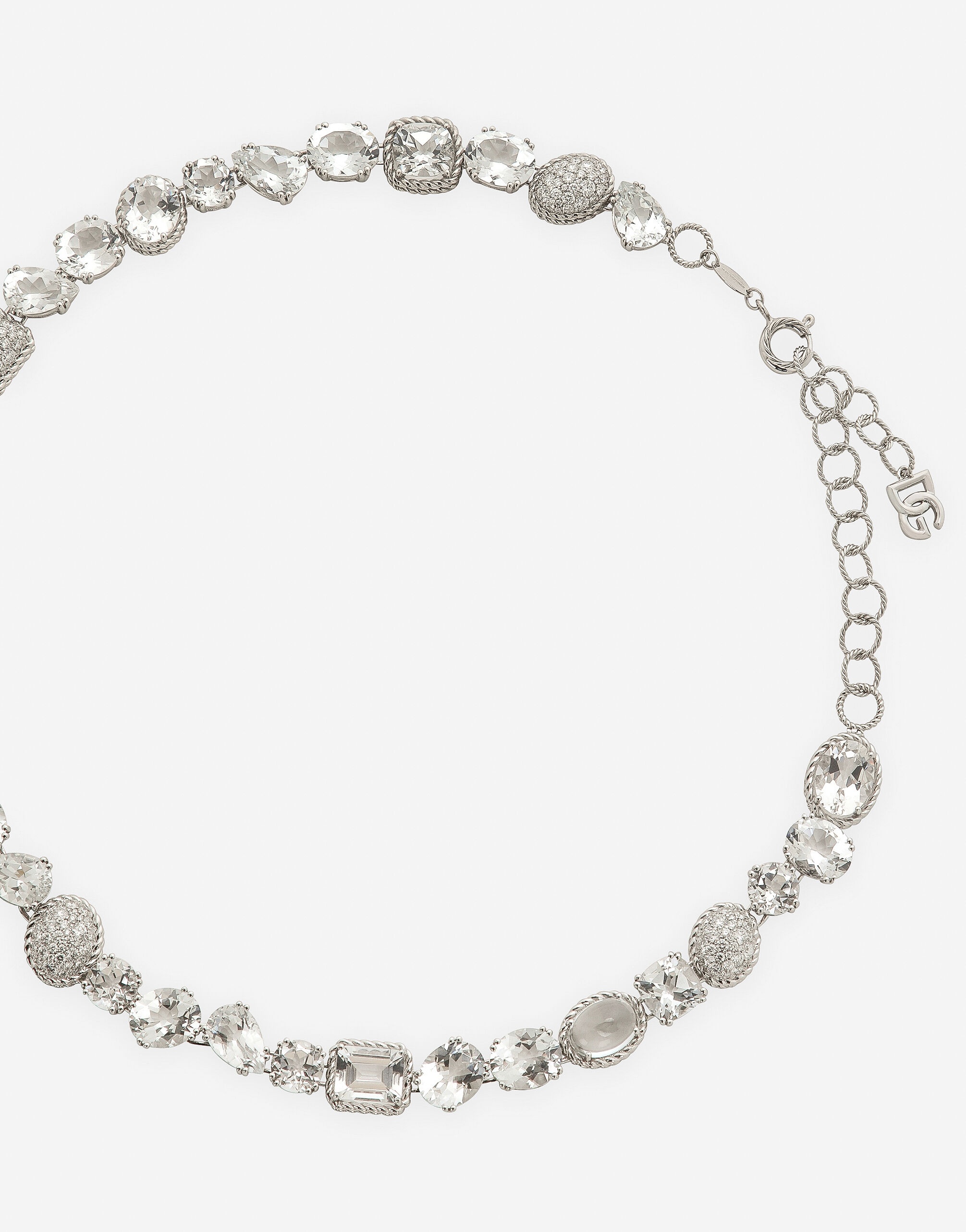 Anna necklace in white gold 18Kt and colorless topazes - 3