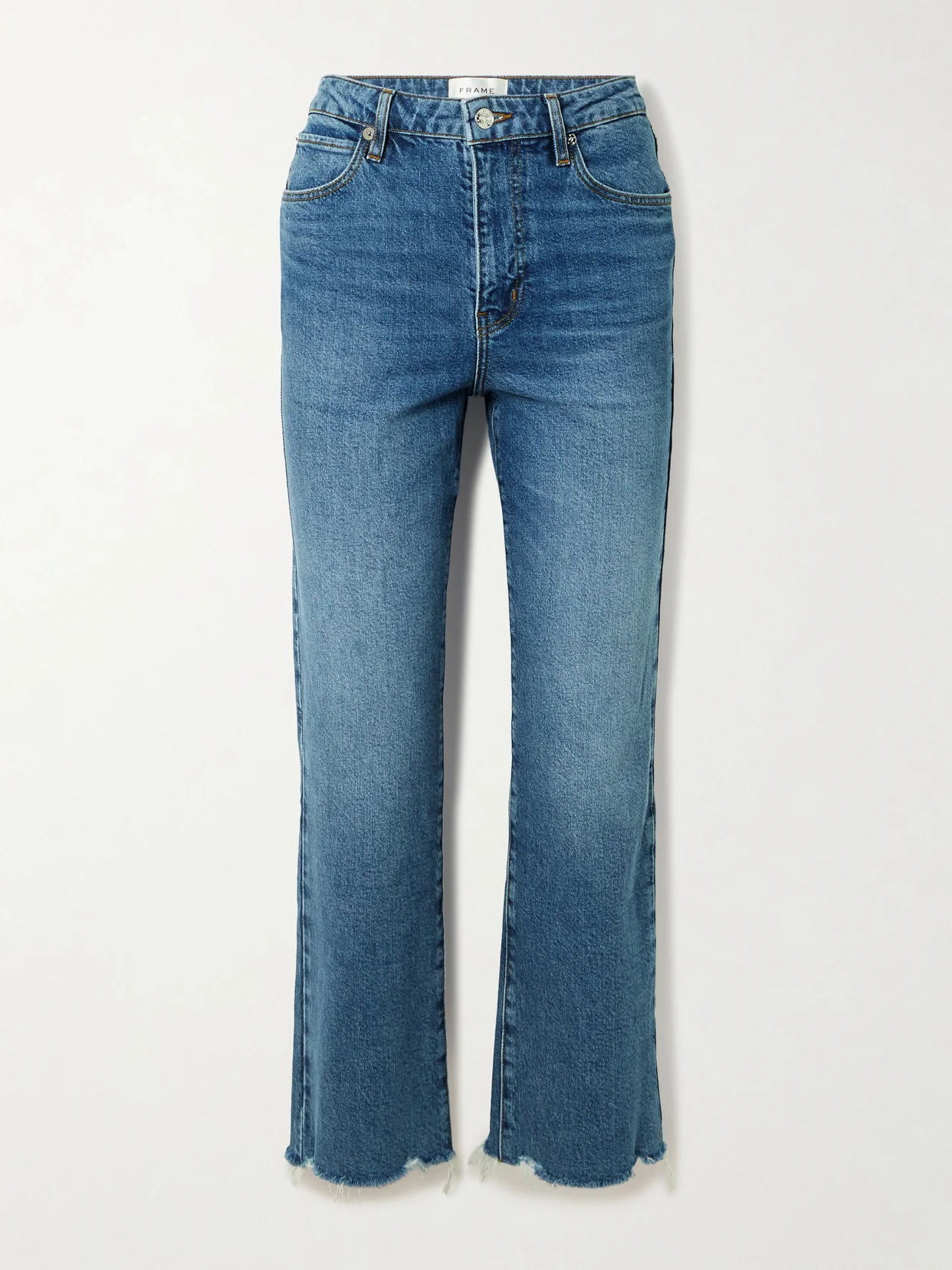 The Ruler Crop Frayed High-rise Slim-leg Jeans - 1
