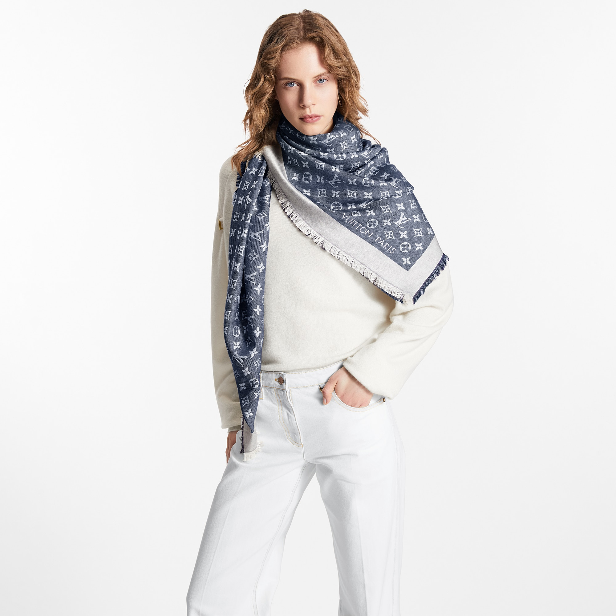 Monogram Denim Shawl - 4
