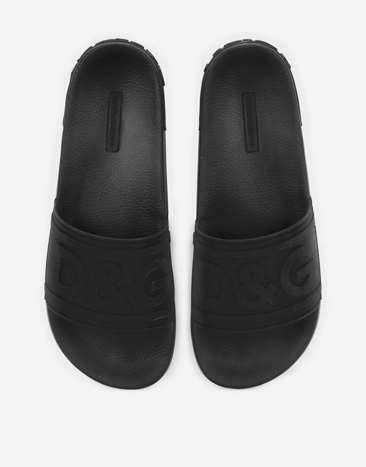 Rubber beachwear sliders with D&G logo - 4