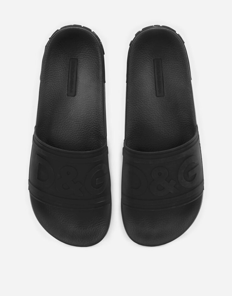 Rubber beachwear sliders with D&G logo 4