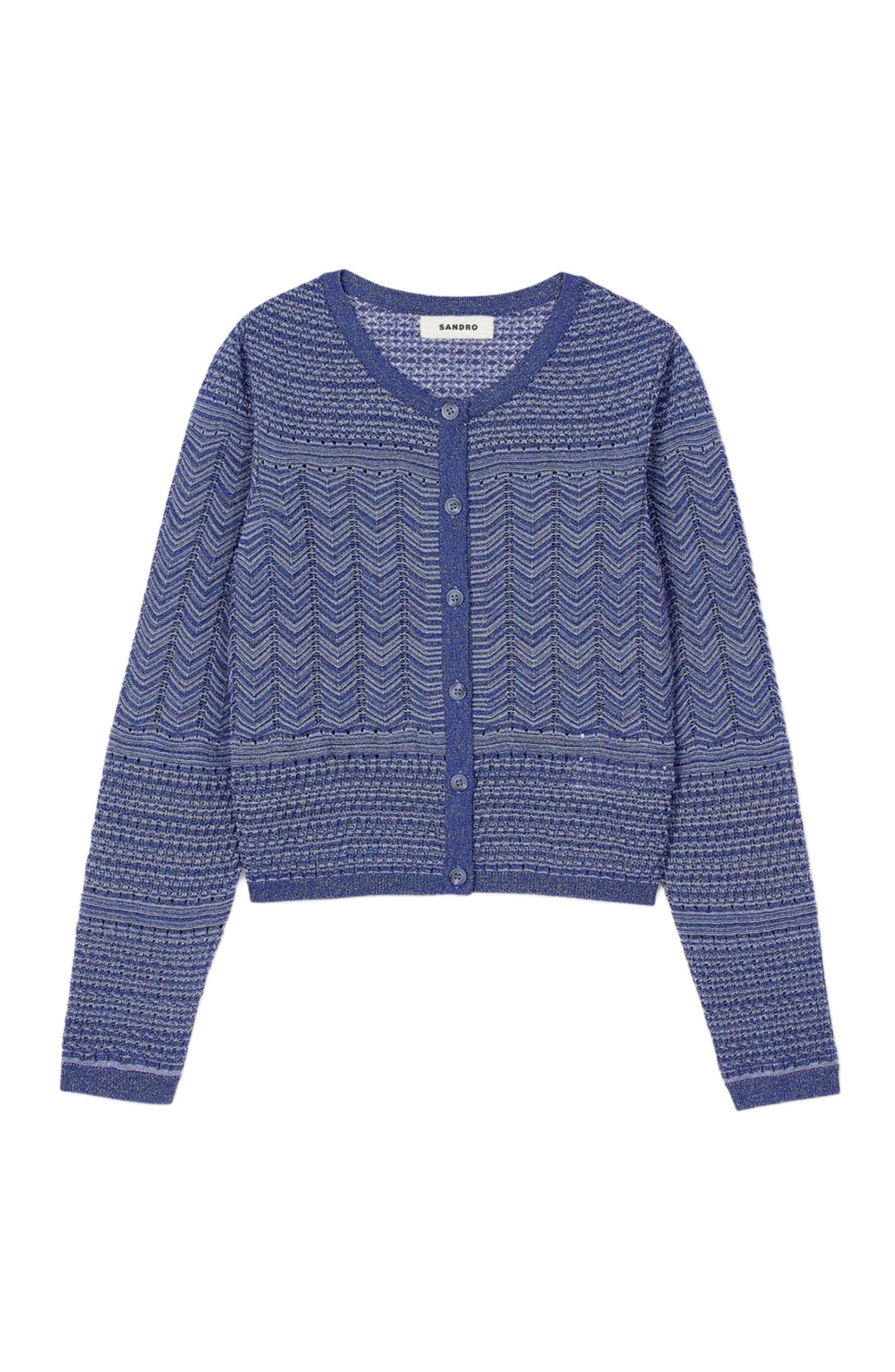 SANDRO Glitter knit cardigan in Royal Blue at Nordstrom - 5