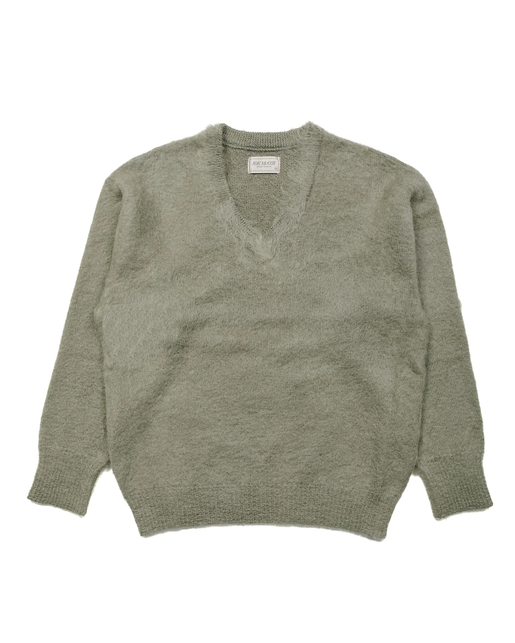 MC23109 JM Mohair V-Neck Sweater Mint - 1