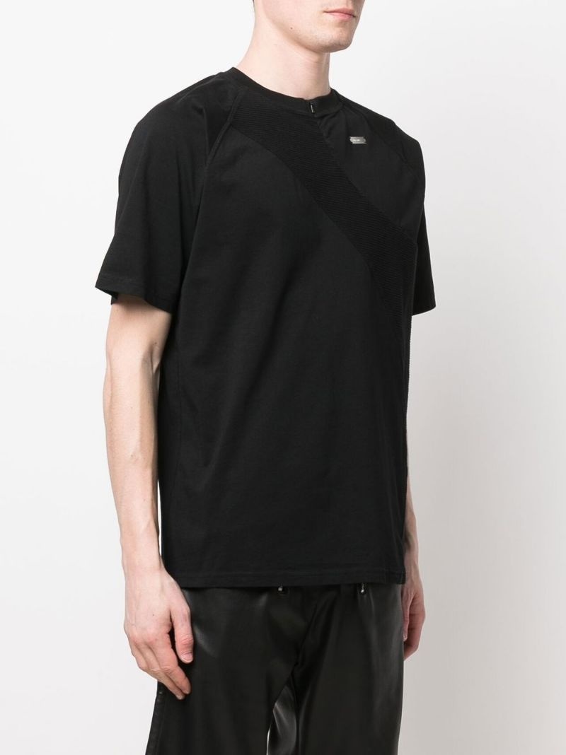panelled short-sleeved T-shirt - 3