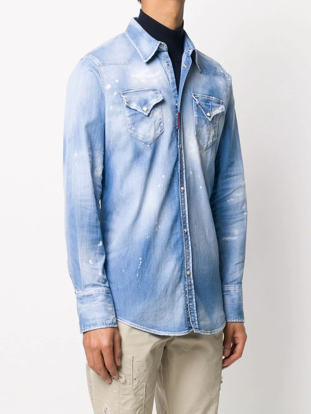 faded denim shirt - 3