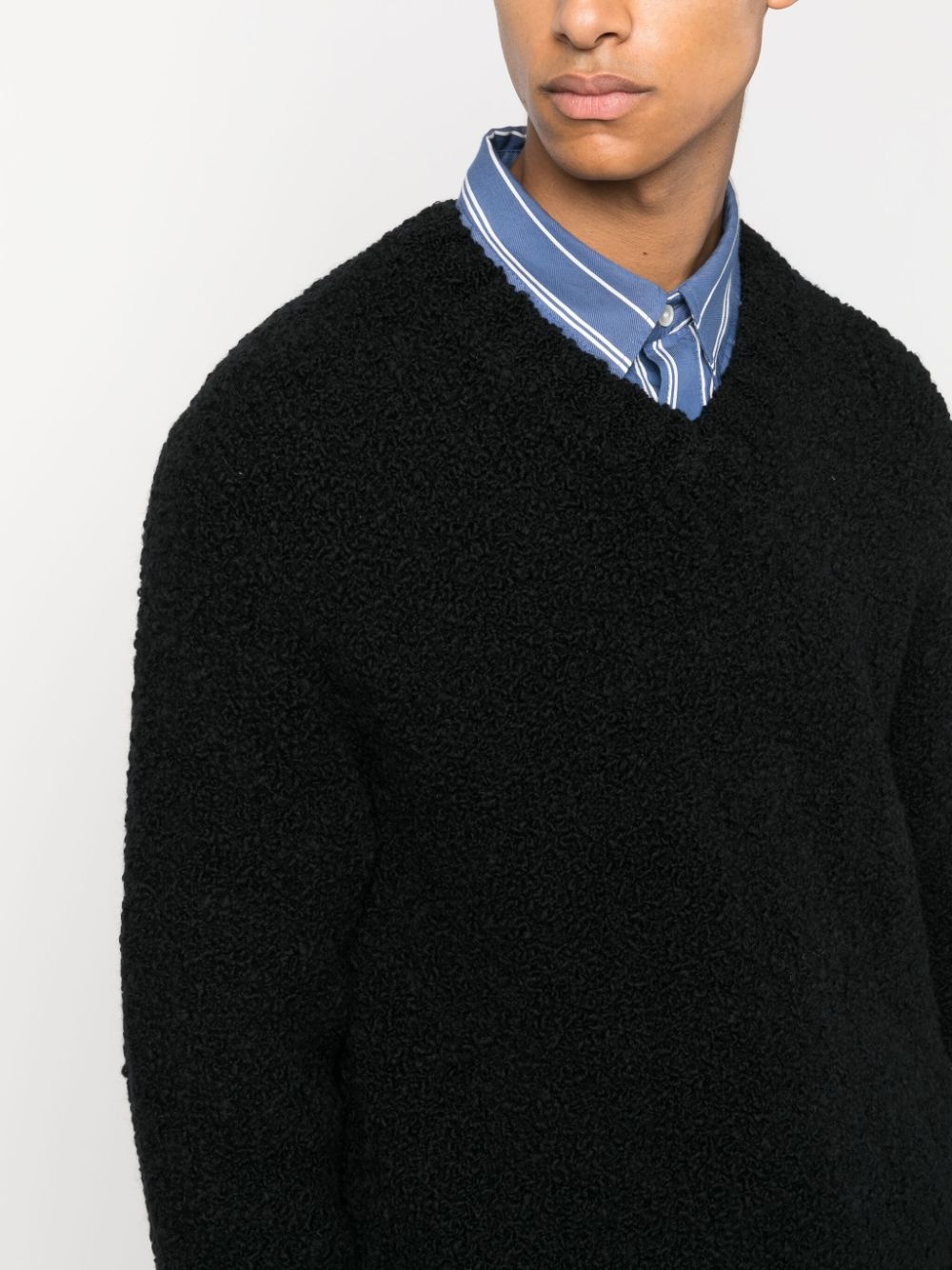 merino wool-blend V-neck jumper - 5