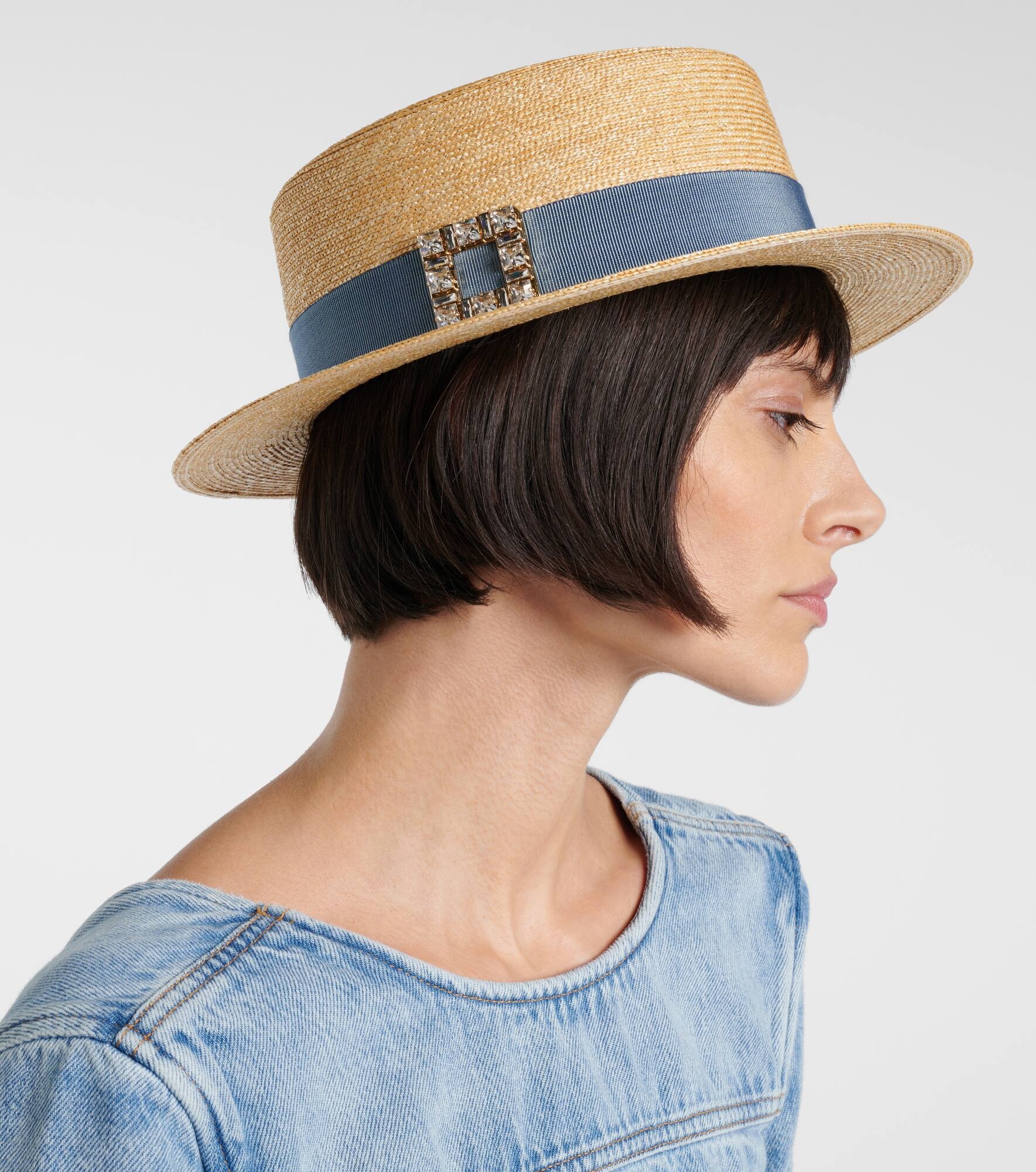 Très Vivier straw boater hat - 2